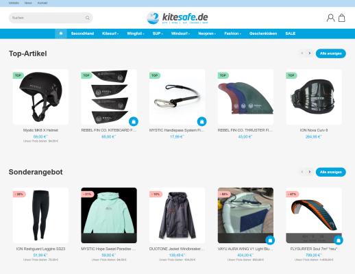 Neues Shop-Layout zum Jahresende - Neues JTL-Shop Layout – Schneller & Moderner Einkaufen | Kitesafe