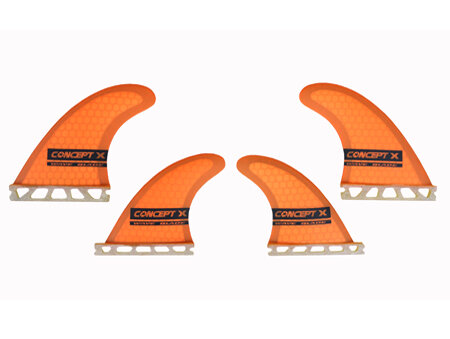 Concept X Kite / Surf Fin Future  Waveblade Honeycomb Orange Quad